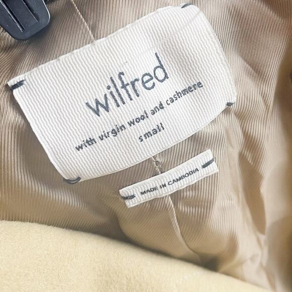 Aritzia Wilfred Cocoon Coat in Tan Mid Length Funnel Neck Wool Blend Size Small - Picture 3 of 9